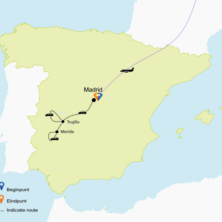 Kaart Extremadura 2023